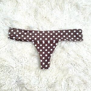 New San Lorenzo Brown Polka Dot Thong Bikini Bottom